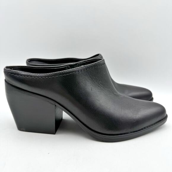 Naturalizer Womens Fairmont Mules US 8.5 Wide EU 39 Black Leather Slip On NWOB - Picture 3 of 12